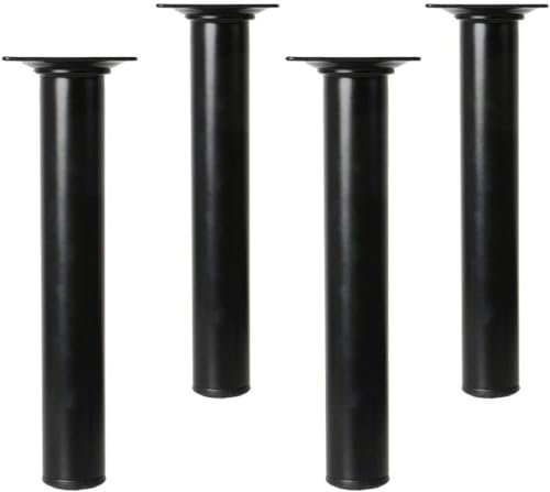 Amig - Pied Rond en Acier pour Meubles - Design Polyvalent et résistant - Bouchon antidérapant - Fixation Facile - Couleur Noir, 30 x 200 mm, métal