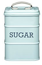 KitchenCraft Living Nostalgia Metal Sugar Canister, 11 x 17 cm - Vintage Blue