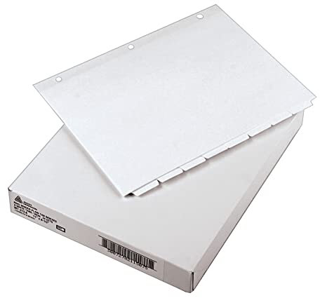 AVERY 8 Registerkarten Ordnereinteiler, beschreibbar, blanko, 24 Sets (11507), weiß