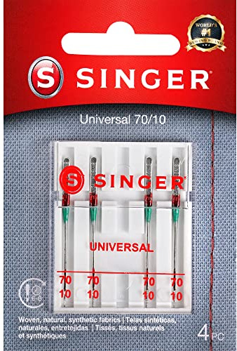 Singer 4877 Agujas universales para máquina de Coser, Tamaño 9/70, 4 Unidades, 70/10, 4