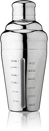 True 3073 Vista-14 oz medido coctelera con tapa y colador, acero inoxidable