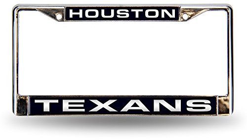 Rico Industries NFL Houston Texans Nummernschild-Rahmen aus Chrom, lasergeschnitten, eingelegt