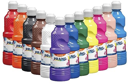 Prang Ready-to-Use Tempera Paint Set, Assorted Colors, Pint Set of 12