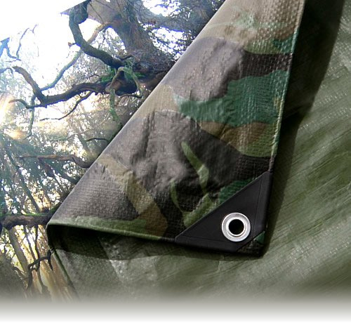 GardenersDream® VARIOUS ECONOMY TARPAULINS MULTIPLE COLOURS/SIZES (CAMO, 3.5M X 5.4M)