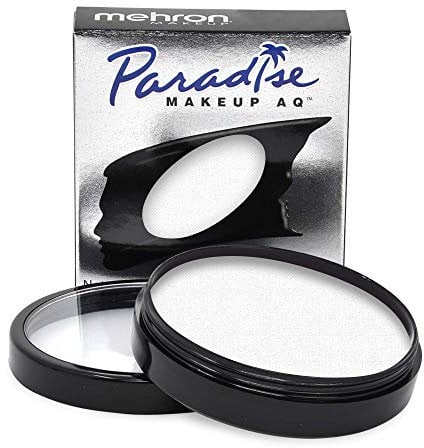 Mehron Paradise Make-up AQ Pro Size | Perfekt für Bühnen- und Bildschirmvorführungen, Spezialeffekte, Cosplay und Halloween | Wasseraktiviertes Gesichts- und Körperfarben 40 g White