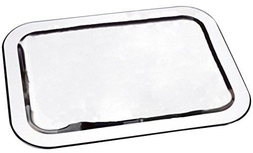 CHG Schlemmerplatte 42x31 cm mit Schutzfolie beschichtet, Edelstahl, Silber, 42 x 31 x 2 cm