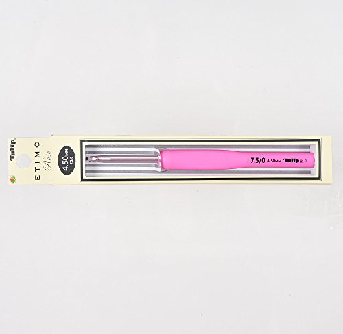 4.5mm TULIP ETIMO ROSE Cushion Grip Pink Aluminium CROCHET HOOK TER-09e by Tulip