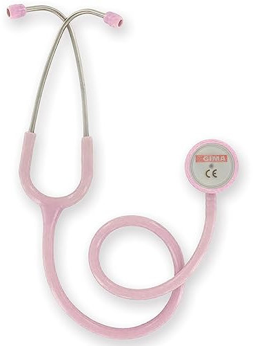 Gima - Klassisches Doppelkopf-Duophon für Erwachsene, Stethoskop mit Edelstahl-Stirnband und Kopfband mit doppelter interner Feder, Rosa, 32539