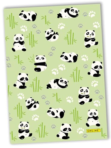 Online Notizbuch Panda I Buch mit Hard-Cover I DIN A5, 80g/m², 192 Seiten I Kladde für Notizen mit Panda-Motiv I Notizblock für die Schule und Büro I Tagebuch für Notizen, Skizzen, Lettering