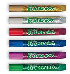 LEBEZ busta 6 tubi colla glitter rosso 10,5ml lavabile non-tossica lebez