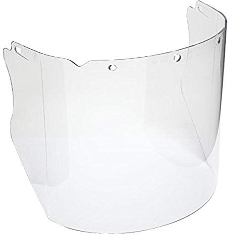 MSA 10115855 V-Gard Visor - Chemical & Splash, Propionate, Clear Tint, Molded, 8 x 17 x 0.98, Extra Thick Barrier to Prevent Warping, Heavy Duty, Durable & Replaceable Eye Protection for Hard Hat