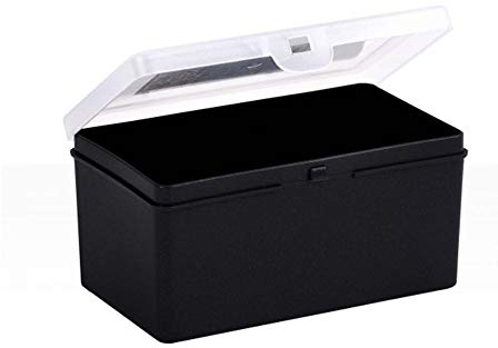 Wham 1.02 14.5cm Non-Compartmental Plastic Organiser Deep Storage Box Case - Recycled Black/Clear