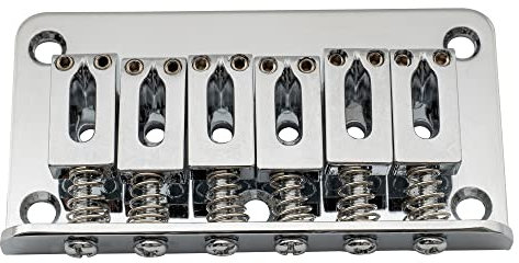 Musiclily 52,5mm Fixed Hardtail Steg ST Non Tremolo Brücke für Strat Tele Style E-Gitarre, Chrom