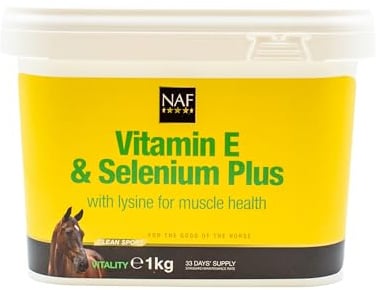NAF Vitamin E and Selenium 1kg – Antioxidant Supplement for Horses – Supports Muscle Function, Recovery & Immunity – Ideal for Horses in Work or Low-Grazing Conditions