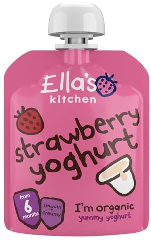 Ella's Kitchen Organic Greek Yoghurt and Strawberry, 90g strawberries