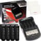 Kraftmax BC-4000 Pro Ladegerät und 8x Pansonic Eneloop PRO XX AA / Mignon Akkus - Neueste Generation - 2550 mAh(min 2500 mAh) Hochleistungs Akku Batterien in Kraftmax Akkuboxen V5
