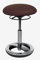 Topstar Sitness Bob, ergonomischer Sitzhocker, Arbeitshocker, Bürohocker mit Schwingeffekt, Sitzhöhenverstellung, Standfußring Alu, poliert, Stoffbezug, dunkelbraun
