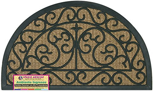 Briancasa Zerbino a Mezzaluna Summer in Fibra di Cocco e Struttura in Gomma 45x75 cm