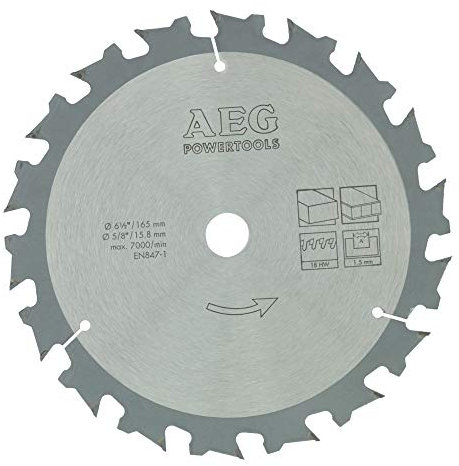 AEG - Kreissägeblatt 52 Zähne 165x1.5mm, Hochgeschwindigkeitsstahl, Holz