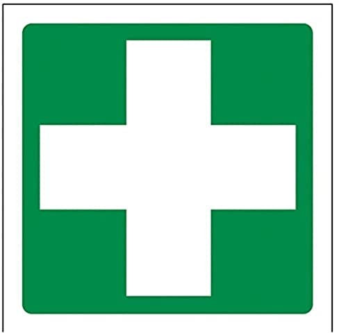 vsafety 31028 AF-S primeros auxilios logotipo primeros auxilios General señal, autoadhesivos, cuadrado, 100 mm x 100 mm), color verde