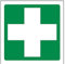 vsafety 31028 AF-S primeros auxilios logotipo primeros auxilios General señal, autoadhesivos, cuadrado, 100 mm x 100 mm), color verde
