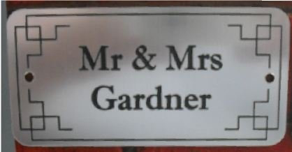 SILVER DOOR NAMEPLATE SIGN ENGRAVED PERSONALISED LDP38 90mm X 40mm