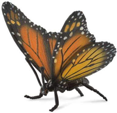 Collecta Insekten Monarch Schmetterling Spielfigur - Authentisches handbemaltes Modell, Orange/Abendrot im Zickzackmuster (Sunset Chevron)