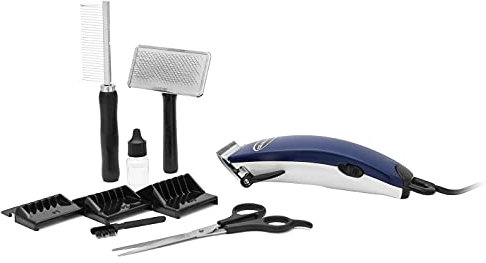 Orbegozo CTP 5050 Hundehaarschneider, Edelstahlklinge, geregelter Schnitt, Koffer mit Zubehör, 12 W