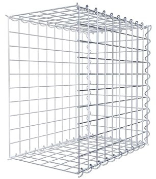 GABIONA Panier de Pierre Gabion carré, Largeur de Maille 5 x 5 cm, Profondeur 30 cm, la Culture Panier de Type 2, Spirale Fermeture, galvanisé 50 x 50 x 30 cm