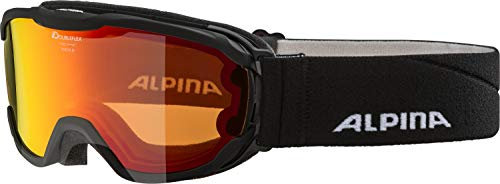 ALPINA PHEOS - Verspiegelte, Kontrastverstärkende & Polarisierte Skibrille Mit 100% UV-Schutz Für Kinder, black, One Size