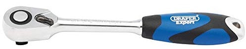 Draper 26504 Umschaltknarre mit weichem Griff, 1,27 cm Vierkantantrieb, 72 Zähne, Blau