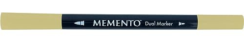 Tsukineko Memento Dual Tip Art Markers Green, Pistachio, Vibrant Colouring Pen for Artists, Archival, Water-resistant, for Stamping, Calligraphy, Water Colouring, Embossing, and Mixed Media