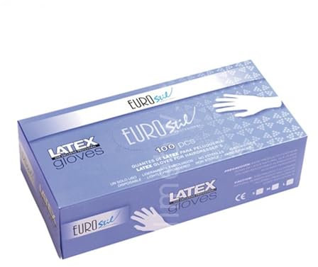 Eurostil Guante de Látex de Color Blanco Pequeño - 200 gr