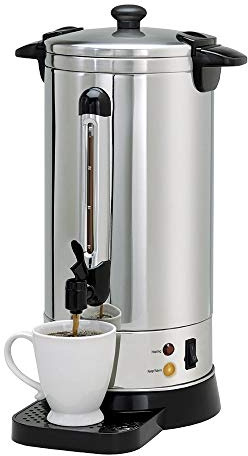 NESCO CU‑50 Electric Coffee Urn for Events and Offices, 50‑Cup Stainless Steel Brewer with Double‑Wall Heat Insulation