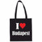 Reifen-Markt Tasche I Love Budapest Größe 38x42 Farbe Schwarz Druck Weiss