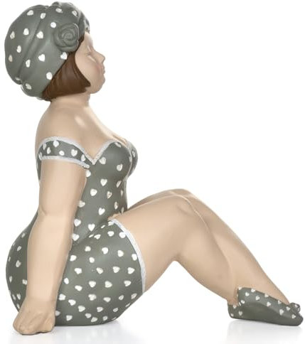 Dekofigur Figur Frau Pin Up Badeanzug Schwimmbad Wellness Urlaub Retro H 21 cm