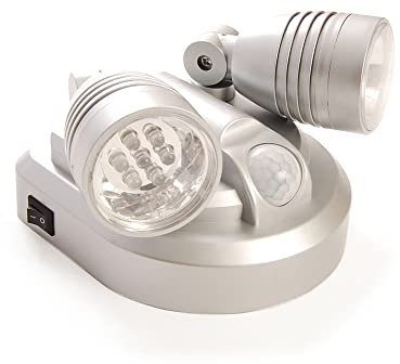 Easylife Wireless Outside Lights with Sensor, Battery Operated Outdoor Lights with Motion Sensor, Twin Security Lights, H8.5cm x W10cm x D10cm