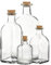EG Homewares Glass Storage Bottle Jars Vials with Cork Stopper Lid - Sets of 3 or 6