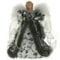 WeRChristmas Angel Decoration Christmas Tree Top Topper with Feather Wings, 25 cm - Black/Silver