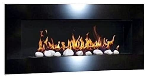 Kaminbau Mierzwa Ethanolkamin Gelkamin Kaminofen Wandkamin Design Don Fuego XXL incl. Set Dekosteine - Schwarz