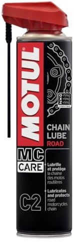 Motul - Grasa Spray lubricante para cadena Motul Chain Lube Road MC Care C2 2 - Bote de 400 ml