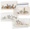 Logbuch-Verlag Weihnachtskarten Set 4 weihnachtliche Klappkarten Grußkarten Weihnachten gold silber grau Rentier Shabby Chic DIN lang mit Kuvert