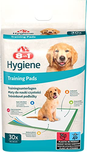 8in1 - Lot de 30 tapis éducateur pou chien parfum herbe fraîche