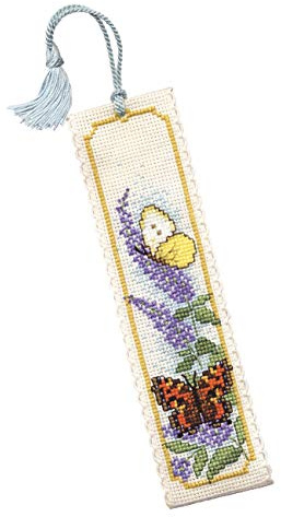 Textile Heritage Collection Cross Stitch Bookmark Kit - Butterflies and Buddleia
