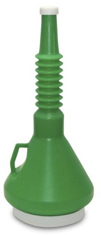 Funnel King 32140 1 1/2-Qt Double Capped Funnel - Green (13 1/4 Length), Multi, 1 1/2 Quart