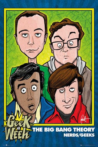 The Big Bang Theory - Nerds, Geeks - FilmMaxi-Poster, Druck, Poster Kino Movie TV-Serie Kindersendungen - Grösse 61x91,5 cm + 1 Packung tesa Powerstrips® - Inhalt 20 Stück