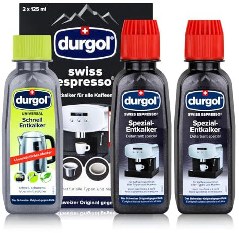 Durgol Swiss Spezial Espresso Entkalker 2 Fl. a 125ml + 1 Fl. á 125 ml Gratis Muster