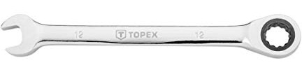 TOPEX Ratschenring-Maulschlüssel Gabelschlüssel Ratschen Schlüssel Ratschenschlüssel Maulschlüssel Ringschlüssel Kombischlüssel - Chrom-Vanadium-Stahl - 8-24 mm – 12 mm