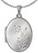 CLEVER SCHMUCK Damen Halskette Medaillon Anhänger oval 21 mm matt mit verzierter Blumenranke Kette Venezia 50 cm Sterling Silber 925 im Schmucketui creme