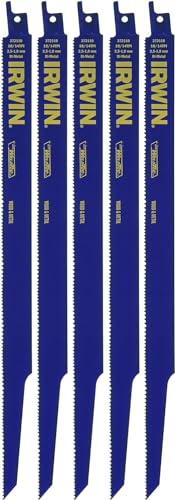 Irwin Tools 372110P5 Reciprocating Saw Blade 12-Inch 10/14TPI, 5 Pack